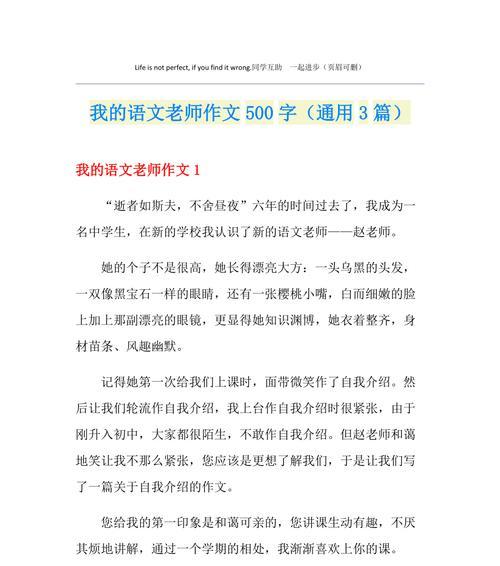 陈老师，我的新语文老师（以爱心滋润每一个学生）