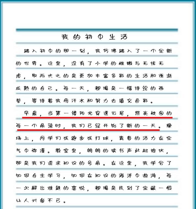 初中岁月（青春的追逐）
